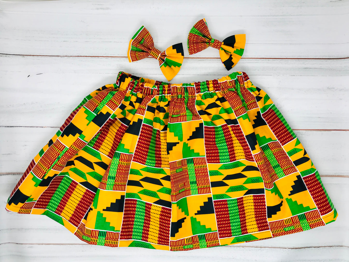 African Print Kente Skirt and Headband Set