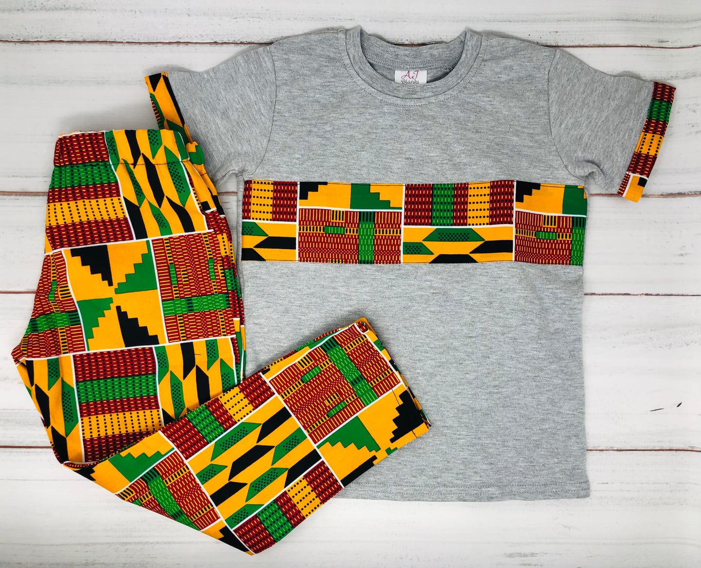 Yellow Kente Pants Set