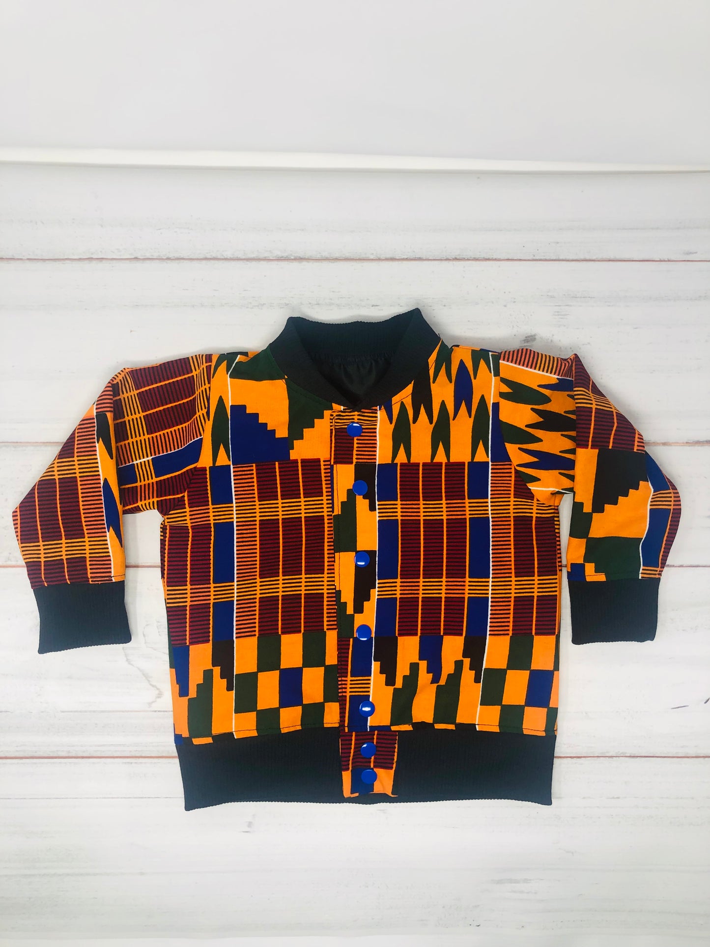 African Print Kente Bomber Jacket