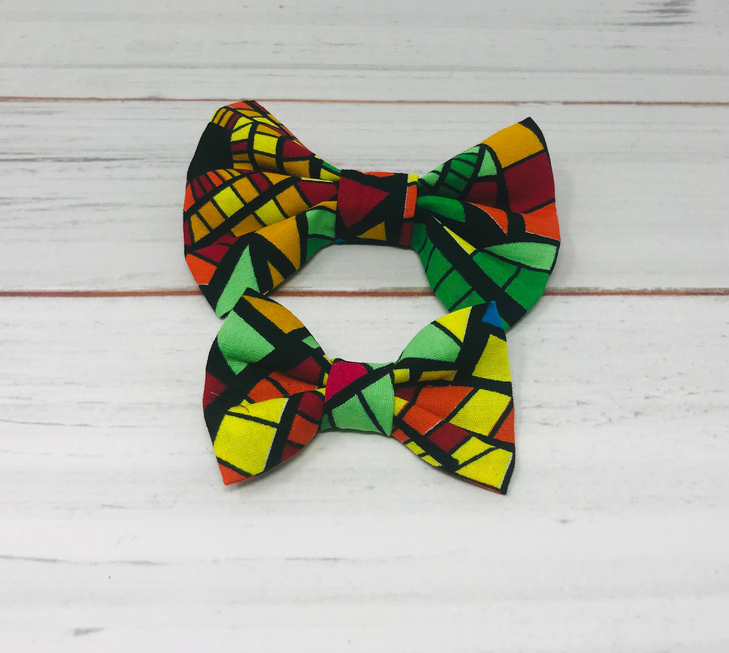 Multi-Color African Kente Print Hair Bow