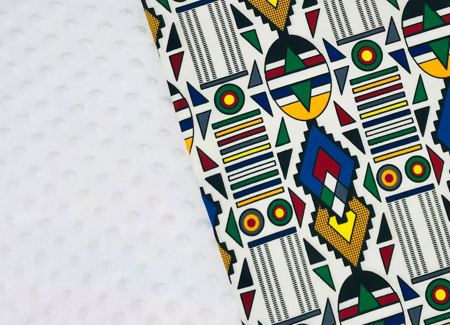 White African Print White Kente Blanket