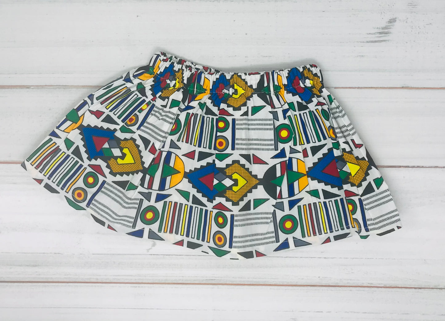 White African Print Kente Skirt