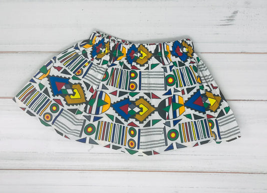 White African Print Kente Skirt